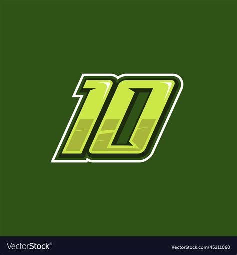 Racing number 10 logo design Royalty Free Vector Image