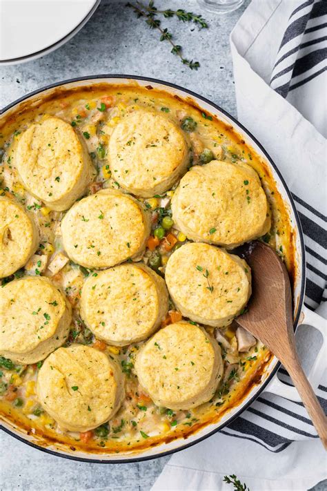 Easy Chicken Pot Pie with Biscuits (Dairy Free) - Simply Whisked