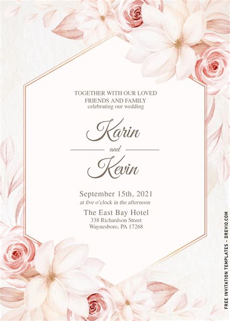 Free Wedding Invitation Templates Floral - FREE PRINTABLE TEMPLATES