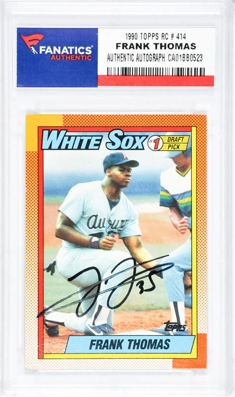 Frank Thomas Chicago White Sox Autographed 1990 Topps #414 Rookie Card