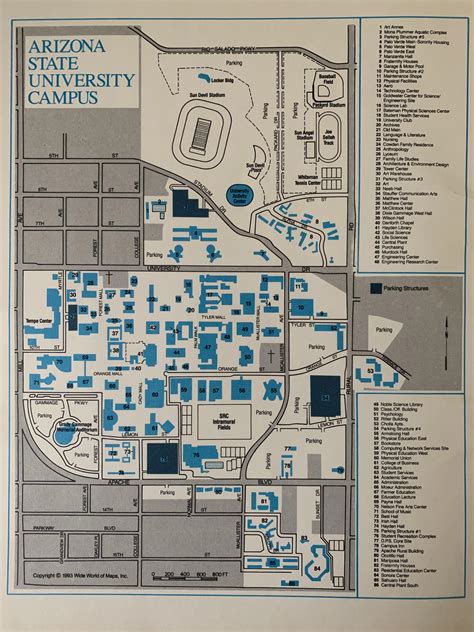 A map of ASU in 1993 : r/ASU