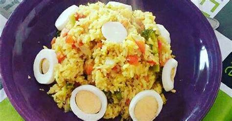 Arroz con verduras y huevo duro Receta de Jessica Luwanga Nuru- Cookpad