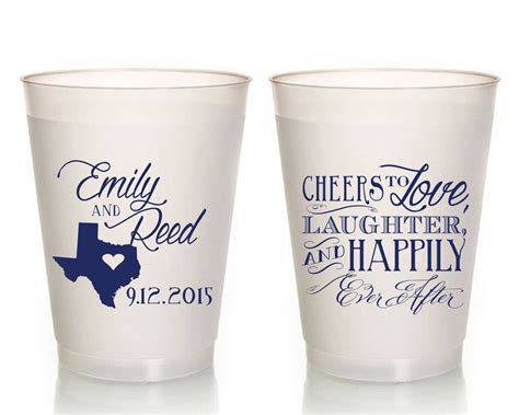 Personalized Frosted Flex Cups, Plastic Party Cups, Wedding Favor ...