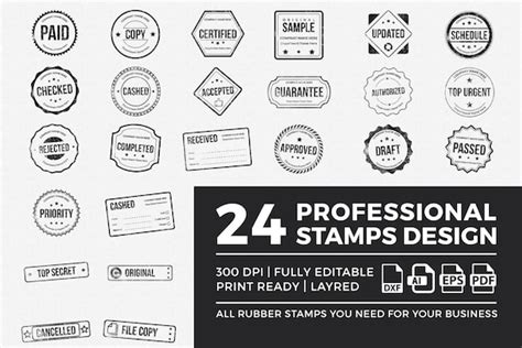 Stamp Collection Rubber Stamp Design Company Stamp - Etsy