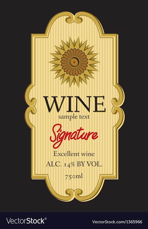 Wine label design Royalty Free Vector Image - VectorStock