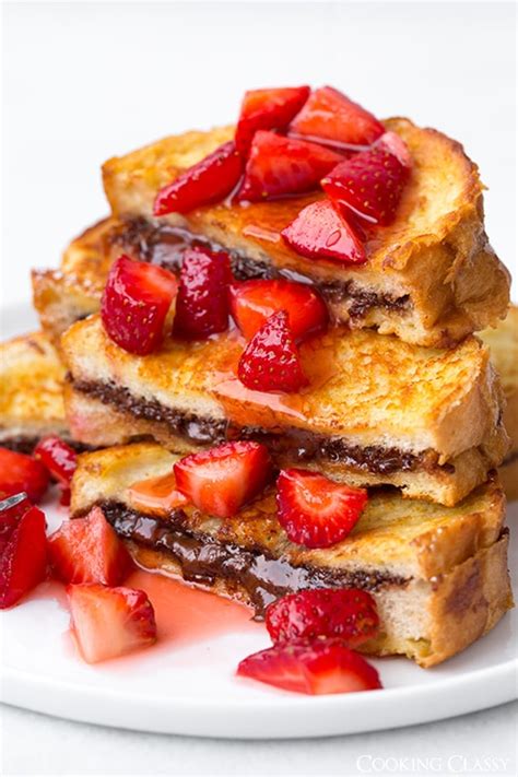 Nutella Stuffed French Toast with Macerated Strawberries - Cooking Classy