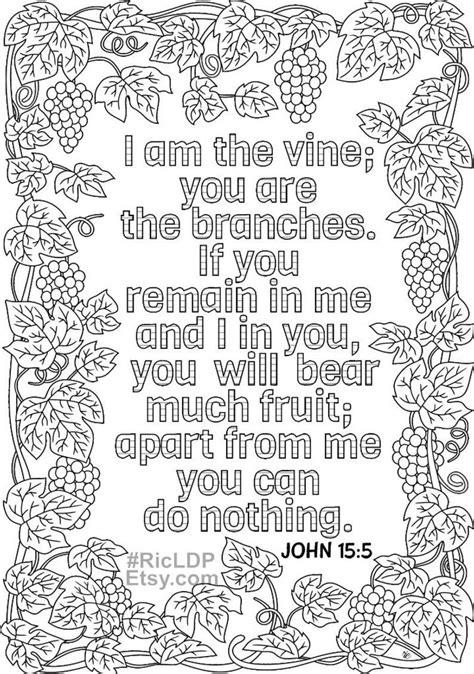 I Am The Vine Coloring Page