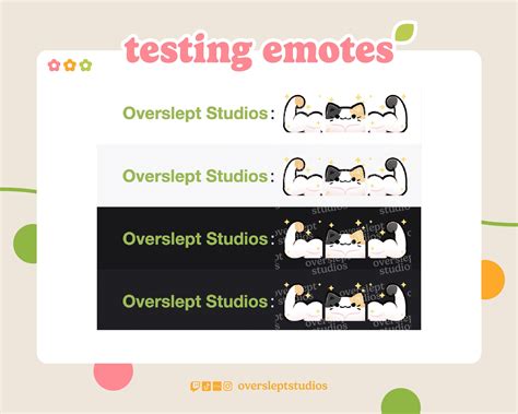 Buff Cat Emote Pack for Twitch and Discord, Calico Cat Twitch Emotes ...