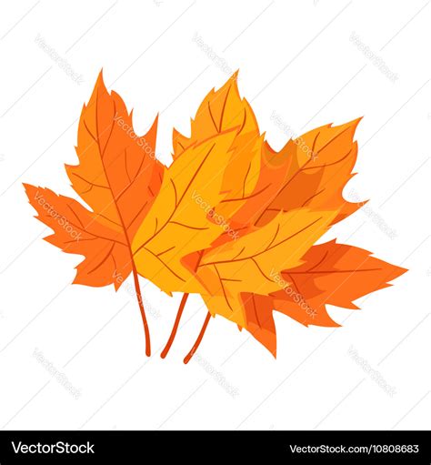 Autumn leaves icon cartoon style Royalty Free Vector Image