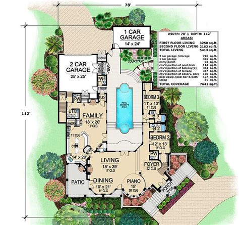 20+ Small House Plans With Central Courtyard – HomeDecorish