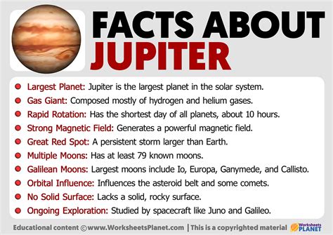 Facts about Jupiter