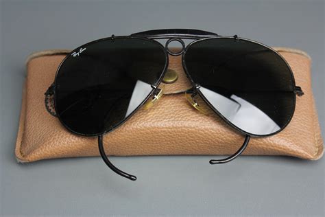 Vintage Ray-Ban Aviator Black Frame Black Lens Sunglasses