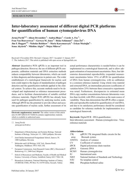 (PDF) Inter-laboratory assessment of different digital PCR platforms ...