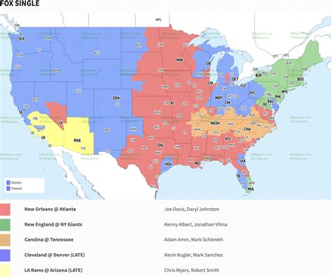 NFL TV Coverage Map Week 12 - Sports Illustrated Arizona Cardinals News ...