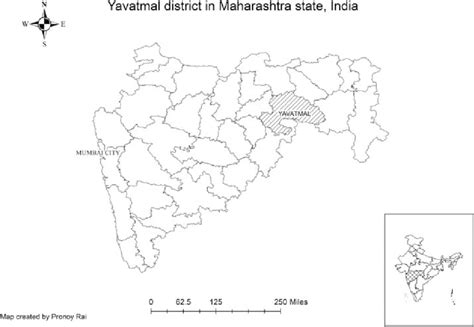 Map showing Yavatmal district in Maharashtra, India. | Download ...