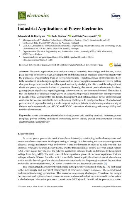 (PDF) Industrial Applications of Power Electronics