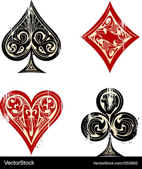 Playing cards symbols Royalty Free Vector Image