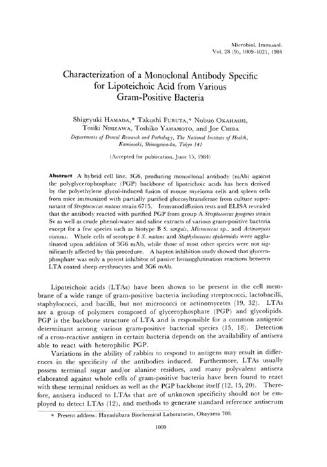 (PDF) Characterization of a Monoclonal Antibody Specific for ...