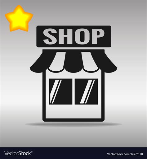 Shop store black icon button logo symbol Vector Image