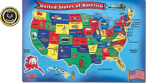 51 pc USA Map Floor Puzzle - Fun Stuff Toys