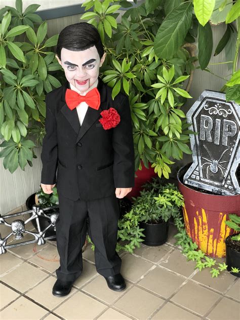 My 3 yo dressed as Slappy from the Goosebumps movie. Very easy costume ...