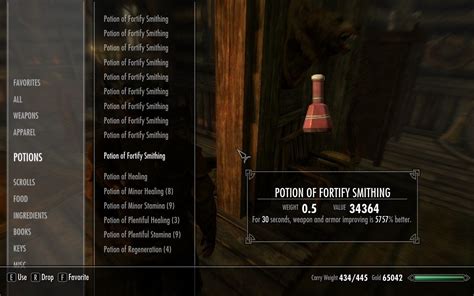 How to make blacksmith potion skyrim