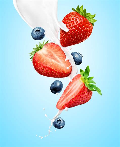 MILK SPLASH AND FRUITS TEST. on Behance