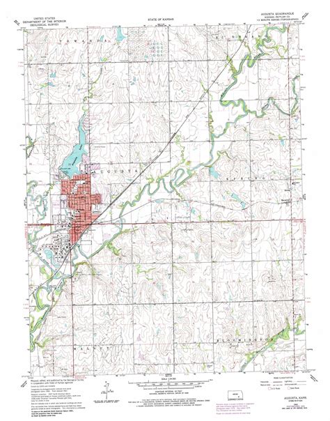 Augusta topographic map 1:24,000 scale, Kansas