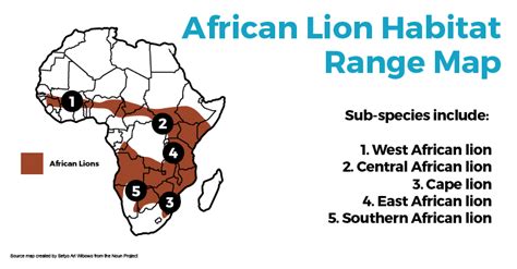 Map of the African Lion Habitat | SEEtheWILD Conservation