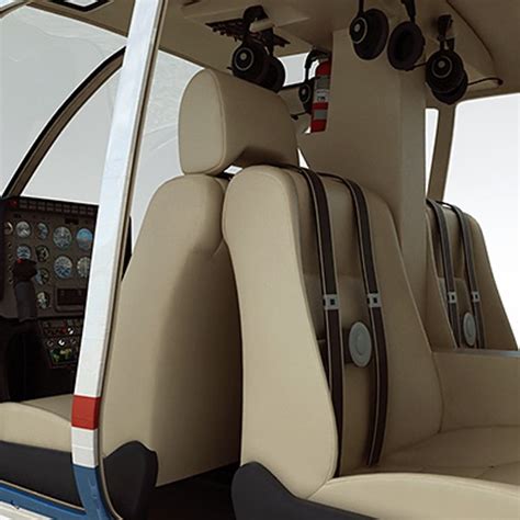 3d bell 206l helicopter interior model