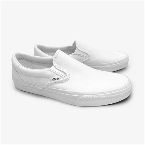 Vans White Slip Ons oxforddynamics.co.uk