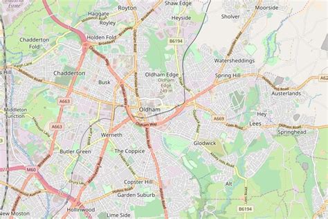 Oldham Map - Map Of Oldham, Greater Manchester - Visit North West