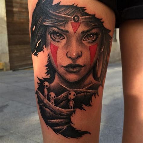 Princess Mononoke Realism Tattoo | Realism tattoo, Ghibli tattoo ...