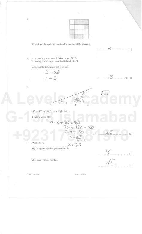 IGCSE Mathematics (0580) Solved Past Papers 2021-2004 Cell ...