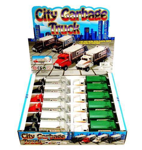 Garbage Truck Diecast Car Package - Box of 12 6 Inch Scale Diecast ...