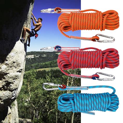 10mx10mm double buckle rock climbing rope outdoor sports hiking ...