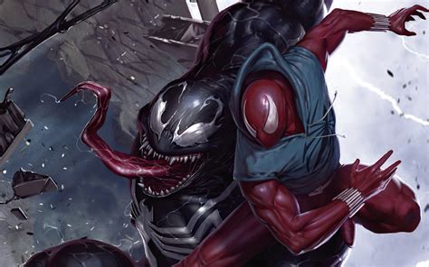 3840x2400 Resolution Spider-Man vs Venom Comic Art Marvel UHD 4K ...