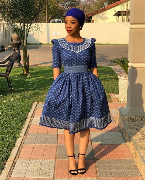 South African Shweshwe Dresses Designs 2019 – Latest African