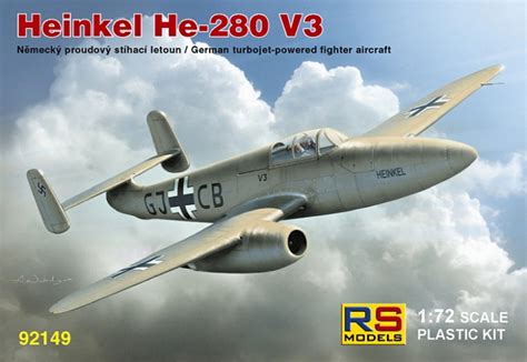 Scale plastic kit 1/72 Heinkel He-280 with HeS engine 3 decal v. for ...