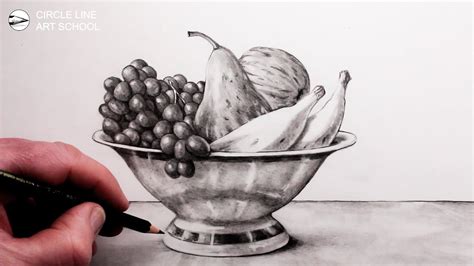 How to Draw a Fruit Bowl: Still Life Step by Step - YouTube