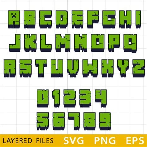 Minecraft 3d Alphabet SVG, Minecraft Font Cricut, Minecraft - Inspire ...