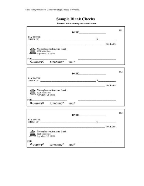 Fake Downloadable Printable Fillable Blank Check Template - Printable ...