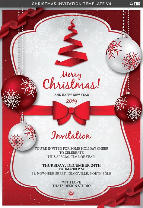 Christmas Invitation Template V4 | Free christmas invitation templates ...