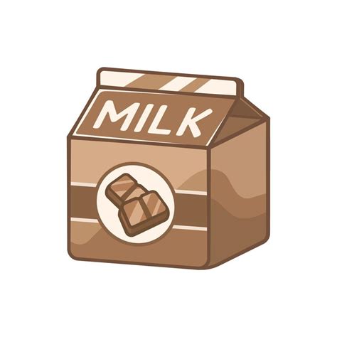 Small chocolate milk carton clipart element. Cute simple flat vector ...