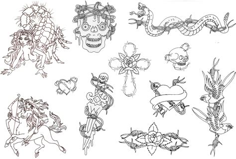 The Best 12 Printable Tattoo Stencils Tattoo Flash Sheets Free ...