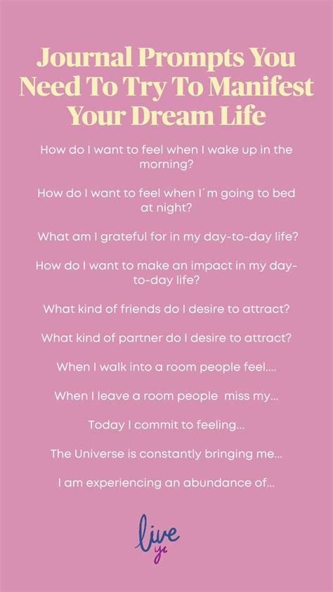 Journal prompts you need to try to manifest your dream life – Artofit