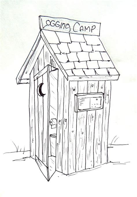 Outhouse Sketch at PaintingValley.com | Explore collection of Outhouse ...