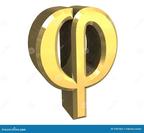 Phi Symbol In Gold (3d) Stock Photography - Image: 3787362