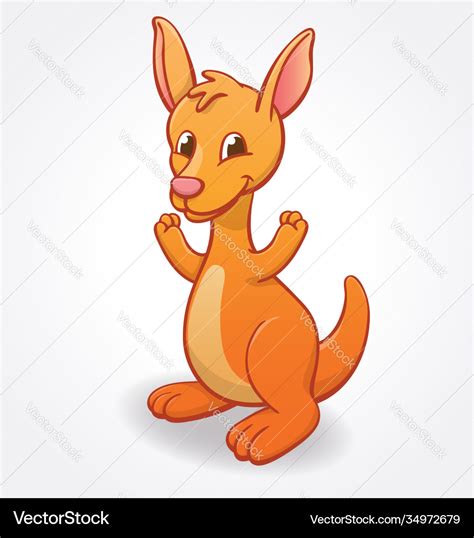 Cute infant kangaroo joey cartoon character Vector Image