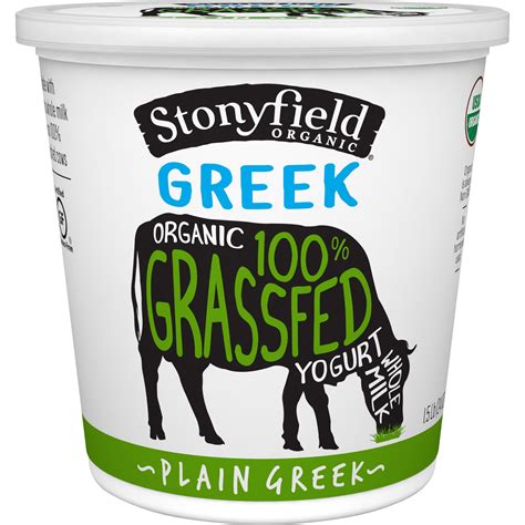 Stonyfield Organic 100% Grassfed Plain Greek Whole Milk Yogurt 24 oz ...